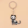 Cute Halloween skeleton cat acrylic keychain black cat bag pendant cartoon accessory - Skeleton Cat