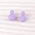 Simple purple double ball stud earrings candy color resin earrings for women daily wear fresh jewelry - Purple