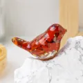 Crystal stone epoxy resin bird figurine cute home decor table ornament craft desktop gift - Red Jasper