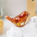 Crystal stone resin bird figurine cute small animal ornament for home desktop decor display - Red Agate