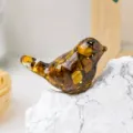Cute crystal resin bird figurine with tiger's eye chips, perfect home desktop decoration. - Yellow Tiger Eye