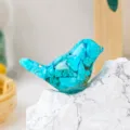 Crystal crushed stone resin bird ornament, cute turquoise gemstone tabletop home decor figurine. - Blue Turquoise