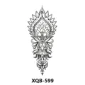 Elegante adesivo per tatuaggio temporaneo floreale in bianco e nero per braccio. - XQB-599