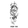 Black and white waterproof temporary tattoo sticker featuring creative fantasy goddess design. - Fantasy Myth Female (XQB-166)