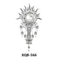 Adesivo per tatuaggio temporaneo impermeabile sole luna loto nero bianco floreale braccio - XQB-566