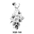 Waterproof temporary tattoo sticker featuring elegant deer, moon and floral design. - Deer and Floral (XQB-168)