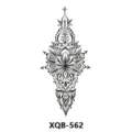 Adesivo per tatuaggio con fiore di loto in bianco e nero per avambraccio, decorazione corporea. - XQB-562