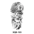 Autocollant de tatouage temporaire floral noir et blanc imperméable avec beau bouquet de fleurs. - XQB-103