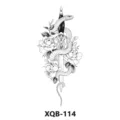 Autocollant de tatouage temporaire étanche style sombre serpent poignard pivoine - XQB-114