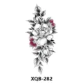 Waterproof floral tattoo sticker with realistic peony and berry design for body art decoration. - XQB-282