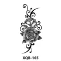 Black and white rose tattoo sticker variant design, floral pattern temporary body art. - Rose Vine (XQB-165)