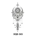 Adesivo per tatuaggio temporaneo mandala floreale bianco e nero, braccio, arte corpo. - XQB-565