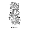 Autocollant de tatouage temporaire étanche rose montre de poche cœur art corporel noir - XQB-121
