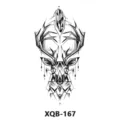 Geometric deer temporary tattoo sticker XQB-167, black line art waterproof body art. - Geometric Deer (XQB-167)