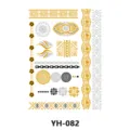 Autocollants de tatouage temporaire métalliques imperméables aux motifs de dentelle dorée. - YH-082 / 210*148mm