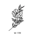 Autocollant de tatouage temporaire floral minimaliste, art corporel à ligne noire W-199 - W-199 / 60*80mm