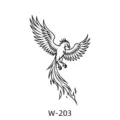Autocollant de tatouage temporaire phénix minimaliste, design d'art corporel modèle w-203 - W-203 / 60*80mm