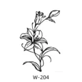Autocollant de tatouage temporaire fleur de lis minimaliste, art de ligne noire motif W-204 - W-204 / 60*80mm