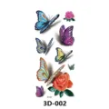 3D Papillon Tatouage Temporaire Autocollant Imperméable Réaliste Art Corporel Faux Décalcomanie - 3D-002