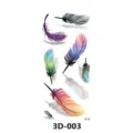 Autocollants de tatouage temporaire de plume 3D colorés imperméables pour femmes et hommes. - 3D-003