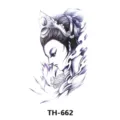 Autocollant de tatouage temporaire de femme de style chinois traditionnel avec motif de lotus. - TH-662
