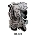 Autocollant de tatouage temporaire imperméable pour demi-bras avec motif de guerrier et dragon. - Style Guan Yu et Dragon (HB-323)