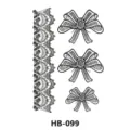 Feuille de faux tatouage temporaire nœud dentelle noire, art corporel imperméable. - HB-099 / 210*148mm