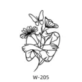 Autocollant de tatouage minimaliste corps fleur, tatouage temporaire à base de plantes. - W-205 / 60*80mm