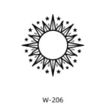Tatouage temporaire soleil et étoiles, design minimaliste de lignes noires chic. - W-206 / 60*80mm
