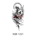 Waterproof temporary tattoo sticker featuring a mythological deity and floral design for arms. - Mythological Angel Wings Floral Style (XQB-1221)