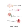 Foglio di tatuaggi temporanei floreali ad acquerello con citazioni inglesi stimolanti. - WSC-005
