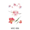 Adesivo tatuaggio fiore acquerello fiore di ciliegio tulipano rosso body art impermeabile - WSC-006