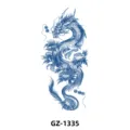Autocollant de tatouage temporaire avec un design de dragon chinois bleu et de pivoine pour bras. - GZ-1335 / 110*180mm