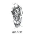 Black and white tiger eye temporary tattoo sticker, artistic half arm body art design for men. - XQB-1235