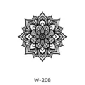 Sticker de tatouage temporaire aux herbes avec design de fleur mandala minimaliste noir W-208 - W-208 / 60*80mm