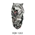Black and white wolf temporary tattoo sticker for men and women, half arm realistic animal design. - XQB-1263