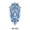 Autocollant de tatouage temporaire loup tribal bleu étanche art corporel pour bras - GZ-1332 / 110*180mm