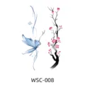 Waterproof temporary tattoo sticker with colorful butterfly and plum blossom designs. - WSC-008