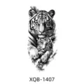 Black and white tiger temporary tattoo sticker half arm realistic animal body art design party. - XQB-1407