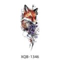 Watercolor fox temporary tattoo sticker with purple rose, waterproof body art for arm decor. - Fox Purple Rose Style (XQB-1346)