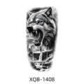 Temporary wolf tattoo sticker half arm black and white realistic forest waterfall design - XQB-1408