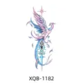 Colorful phoenix temporary tattoo sticker with geometric sword design for arm body art. - Gradient Phoenix (XQB-1182)