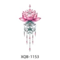 Stupendo adesivo per tatuaggio temporaneo di loto rosa con catenine di perline pendenti. - Ciondolo Loto Rosa (XQB-1153)