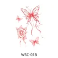 Waterproof red butterfly rose temporary tattoo sticker design variant SKU WSC-018. - WSC-018