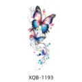 Autocollant de tatouage temporaire imperméable avec papillons colorés pour bras et corps. - Style Papillon et Floral Aquarelle (XQB-1193)