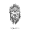Autocollant de tatouage loup forêt noir et blanc, design d'art corporel demi-bras pour hommes. - XQB-1232