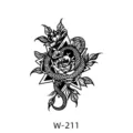 Autocollant de tatouage serpent rose noir minimaliste design geometrique art W-211 - W-211 / 60*80mm