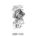 Autocollant de tatouage temporaire animal noir et blanc lion loup esquisse art corporel - XQB-1233