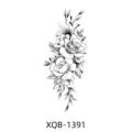 Adesivo per tatuaggio temporaneo schizzo di fiori di rosa nero e bianco festa - XQB-1391