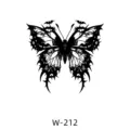 Autocollant de tatouage temporaire papillon gothique Y2K minimaliste art d'epines. - W-212 / 60*80mm